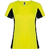 Camiseta Tecnica Shanghai Mujer Roly - Color Amarillo Flor/Negro 22102