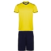 Equipacion de Futbol Barata United Infantil Roly - Color Amarillo/Marino 0355