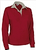 Polo Rugby Mujer Avant Valento  - Color Rojo Loto / Beige Arena
