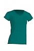 Camiseta Regular Lady Cuello Pico Heather  - Color Verde Botella Jaspeado