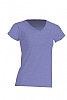Camiseta Regular Lady Cuello Pico Heather  - Color Lavanda Jaspeado