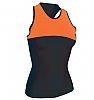 Camiseta Tecnica Tirantes Mujer Armour Aqua Royal - Color Negro/Naranja