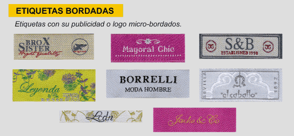 Etiquetas Textiles Personalizadas en Bordado