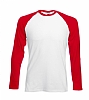 Camiseta Baseball Manga Larga Fruit Of The Loom - Color Blanco/Rojo
