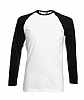 Camiseta Baseball Manga Larga Fruit Of The Loom - Color Blanco/Negro