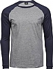 Camiseta Baseball Manga Larga - Color Heather / Navy