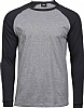 Camiseta Baseball Manga Larga - Color Heather / Black