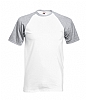 Camiseta Baseball Fruit of the Loom - Color Blanco / Gris