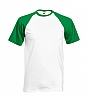 Camiseta Baseball Fruit of the Loom - Color Blanco / Verde