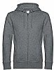 Sudadera Capucha Cremallera King B&C - Color Gris Medio