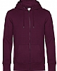 Sudadera Capucha Cremallera King B&C - Color Dark Cherry