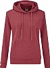 Sudadera Fruit of the Loom Capucha Mujer - Color Vintage Heather Red