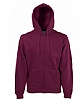 Sudadera Capucha Cremallera Fruit of the Loom - Color Granate