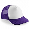 Gorra Plana Barata Vintage Beechfield - Color Purpura / Blanco