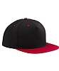 Gorra Plana Snapback Beechfield - Color Negro/Rojo