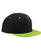 Gorra Plana Snapback Beechfield - Color Negro/Lima