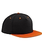 Gorra Plana Snapback Beechfield - Color negro/Naranja