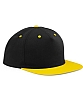 Gorra Plana Snapback Beechfield - Color Negro/Amarillo