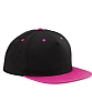 Gorra Plana Snapback Beechfield - Color negro/Fucsia