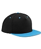 Gorra Plana Snapback Beechfield - Color Negro/Azul Surf