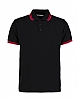 Polo Pique Hombre Kustom Kit - Color Negro/Rojo