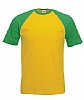 Camiseta Baseball Fruit of the Loom - Color Amarillo / Verde