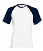 Camiseta Baseball Fruit of the Loom - Color Blanco / Marino Oscuro