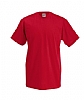 Camiseta Cuello Pico Fruit of the Loom - Color Rojo