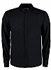 Camisa Cuello Mandarin Hombre Entallada - Color Negro