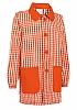 Bata Escolar Infantil Notes Valento - Color Blanco/Naranja