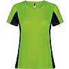 Camiseta Tecnica Shanghai Mujer Roly - Color Verde Flúor/Negro 22202