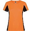 Camiseta Tecnica Shanghai Mujer Roly - Color Naranja Flúor/Negro 22302