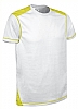 Camiseta Tecnica Brickplus Valento - Color Blanco / Amarillo Fluor