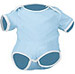 Body Bebe Manga Corta Nath Monkey - Color Azul Cielo/Blanco 3001