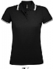 Polo Mujer Pasadena Sols - Color Negro/Blanco