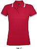 Polo Mujer Pasadena Sols - Color Rojo/Blanco