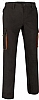 Pantalon Laboral Multibolsillos Thunder Valento - Color Negro - Naranja Fiesta