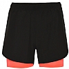 Pantalon Running Mujer Lanus Roly - Color Negro/Coral Fluor