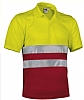 Polo Alta Visibilidad Build Valento - Color Amarillo Fluor/ Rojo Loto