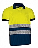 Polo Alta Visibilidad M/C Thurso Valento - Color Amarillo Fluor/Azul Marino Orion