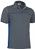 Polo de Trabajo M/C Thunder Valento - Color Gris Cemento / Azul Royal