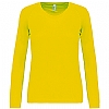 Camiseta Running Manga Larga Mujer Kariban - Color Amarillo Fluor