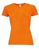 Camiseta Tecnica Mujer Sporty Sols - Color Naranja Fluor