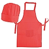 Set Delantal y Gorro Infantil Cocina Cifra - Color Rojo