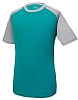 Camiseta Combinada University Cifra - Color Gris / Turquesa