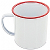 Taza Metalica Retro Reborde Cifra - Color Rojo