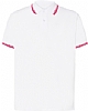 Polo Regular Combinado JHK - Color Blanco / Rojo