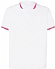 Polo Regular Combinado JHK - Color Blanco / Rojo