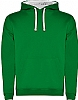 Sudadera Capucha Urban Roly - Color 2001 Verde Kelly/Blanco