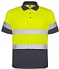 Polo Alta Visibilidad Polaris Roly - Color Plomo / Amarillo Fluor